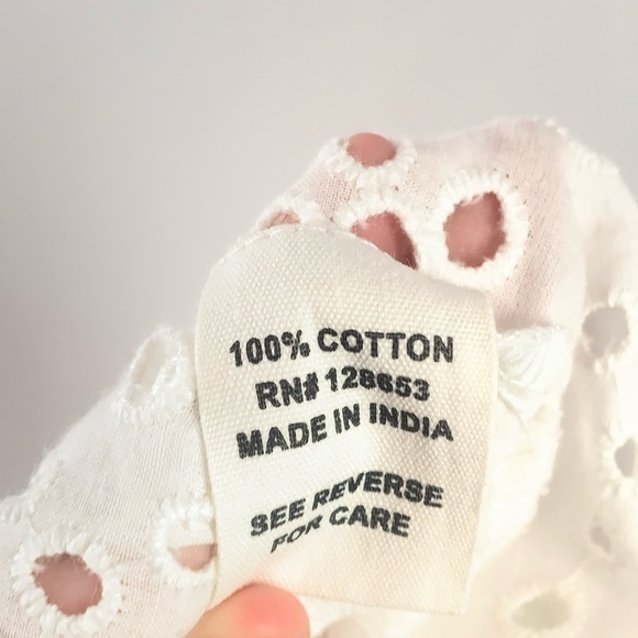 NWT Joie Cotton‎ Eyelet Long Sleeve Peasant Top in White Size Small - Picture 4 of 4